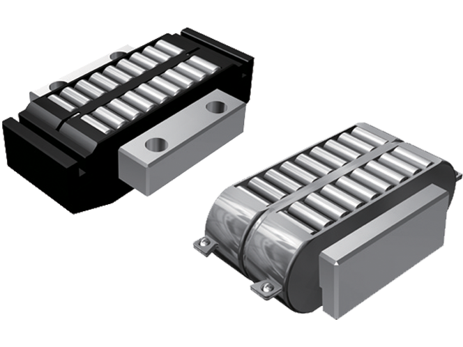 Recirculating roller guide units